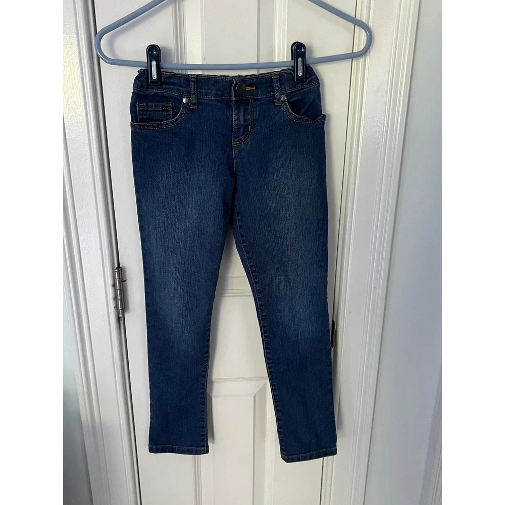 The Childrens Place Girls Super Skinny Jeans Dark Wash Denim Size 8 Adjustable